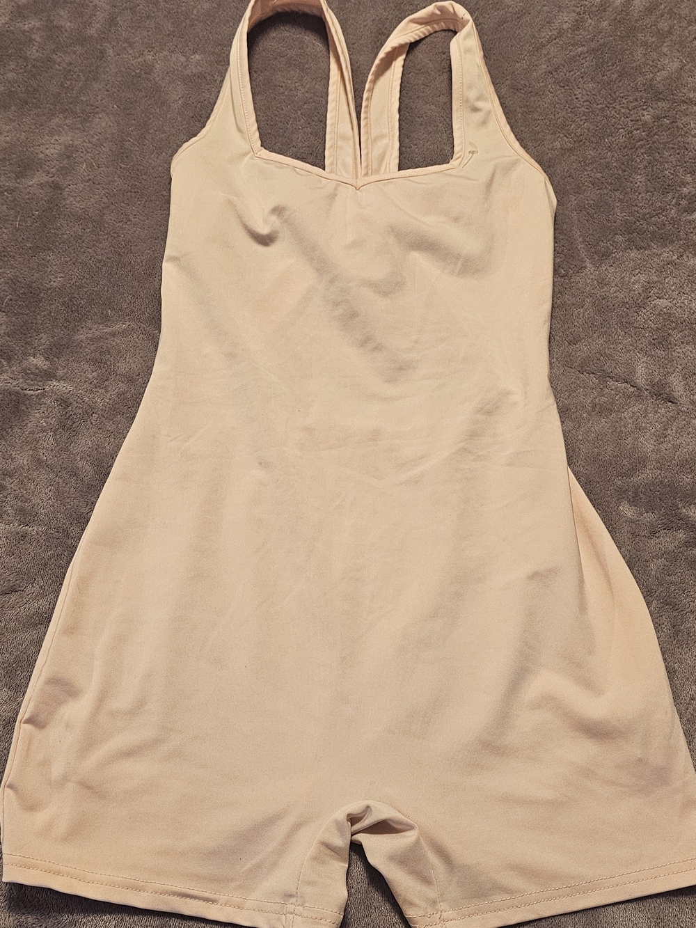 SHEIN Nude/Tan Sleeveless Romper Bodysuit Pajama